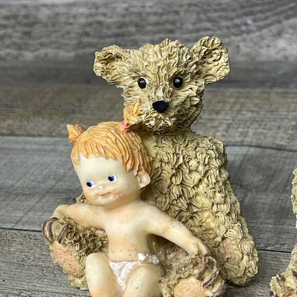 Baby Bear Figurines Holiday Animal Decor Figures Set of 2 - Picture 6 of 9